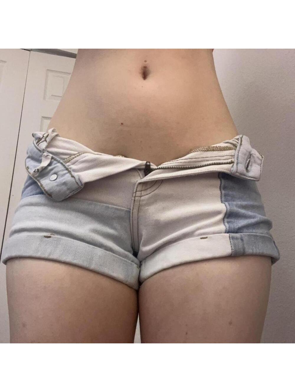 mini patchwork denim shorts